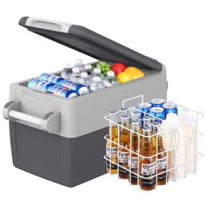 AJ30 Mini Geladeira Automotiva Portátil, DC 12 24V, AC 110, 30L com porta latas, 220v, SETPOWER AJ30G, Cinza