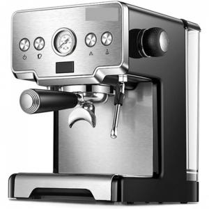 Máquina de Café Expresso Semiautomática com Funil de Xícara Dupla, 110V, XBROOM, Prata
