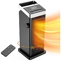 LERIZOM Aquecedor Elétrico com Termostado e 4 Modos e Temporizador de 12H, 110V, 1500W, Preto