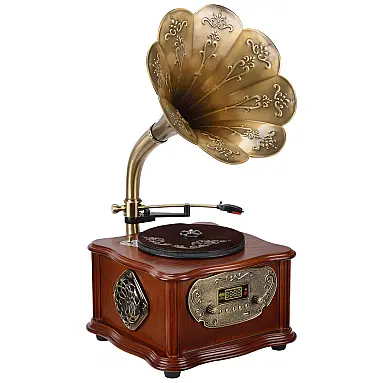 Gramofone Toca Discos Retro com