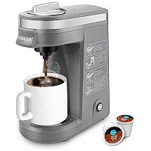 Cafeteira Elétrica Expresso para Cápsula 350 mL 800W, 110v, CHULUX CL CM20001, Cinza