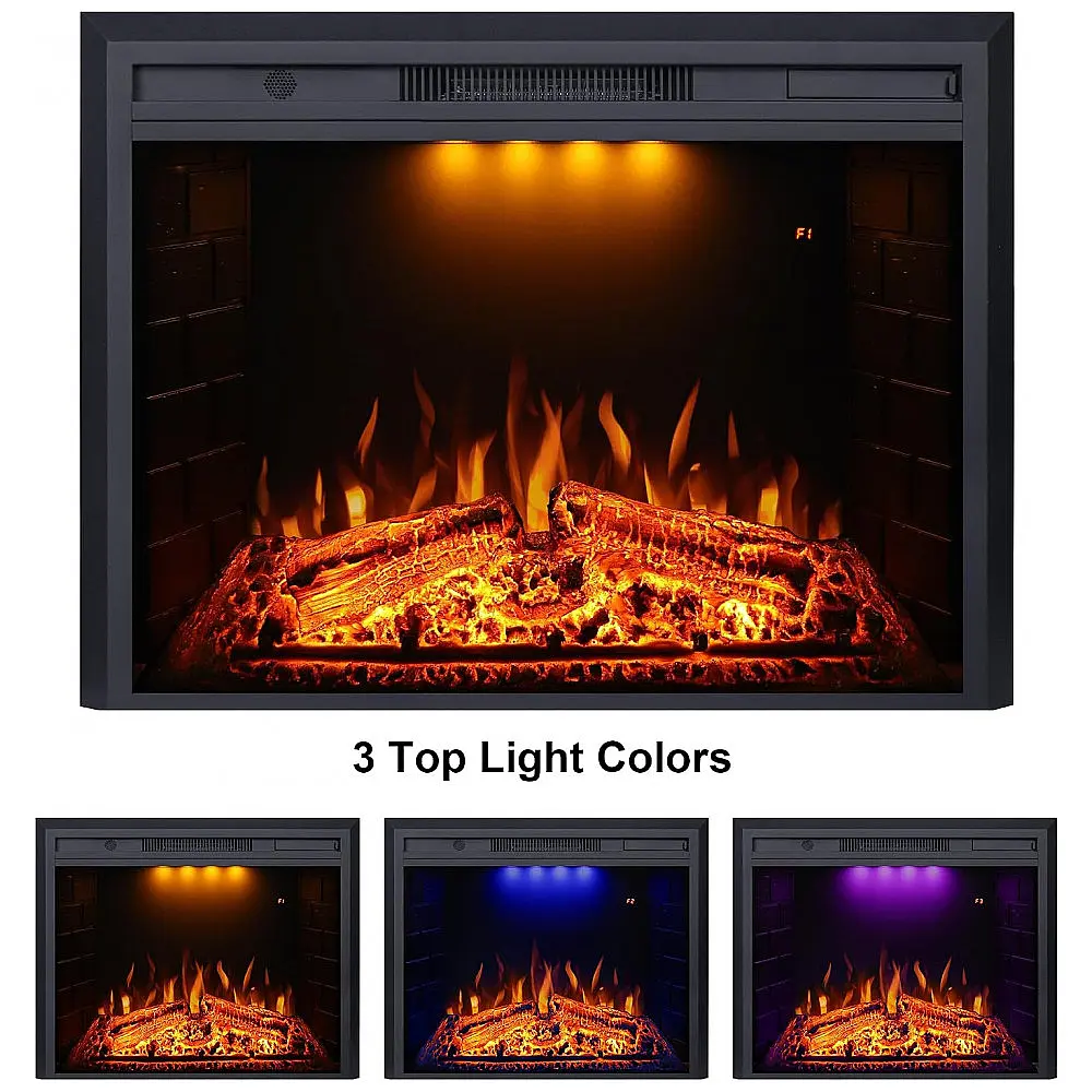 Lareira Elétrica Valuxhome 127x70cm 1500W Chamas LED Som Crepitar Embutir 110V — foto 3