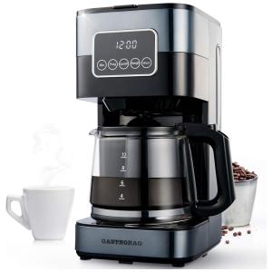 GASTRORAG Cafeteira Programável com Jarra de Vidro de 1.2L, Aço Inoxidável, 110V