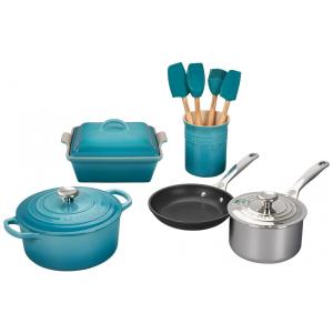 Conjunto de Panelas de Ferro Fundido e Utensílios, 12 Peças, LE CREUSET MS2012 17SS, Azul