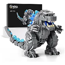 Kit de Construção Dinossauro Gvdzilla com 853 Peças, Nifeliz, Cinza e Azul