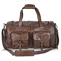 Bolsa Masculina de Couro Clássica Estalon, Marrom, Resistente e Espaçosa para Viagem