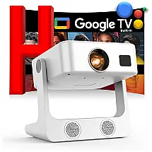 Projetor Portátil Sovboi Branco Google TV 2000 ANSI 1080P Suporte 180° 110V