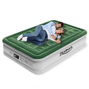 Colchão de Ar Queen com Bomba Melhorada, Inflação em 2 Minutos, Suporte até 295kg, Câmara Dupla, Sem Vazamentos Noturnos,Zearna