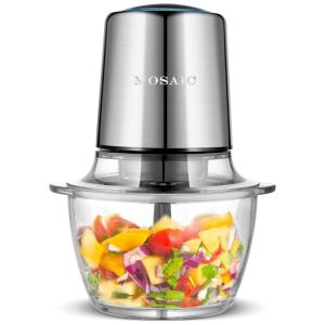 Processador de Alimentos, Mini 400W Tigela 1,5 L, 2 Velocidades, MOSAIC, Prateado