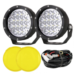 Farol de Milha LED Off Road com 18800 Lúmens e Luz Branca e Âmbar a Prova d Água IP68 12V 24V, 384W, 2Un, BANSIT