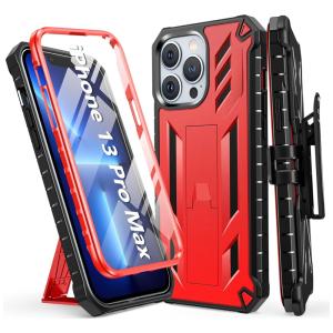 Capa para Iphone 13 Pro Max com Protetor de Tela Embutido, WTYOO, Preta