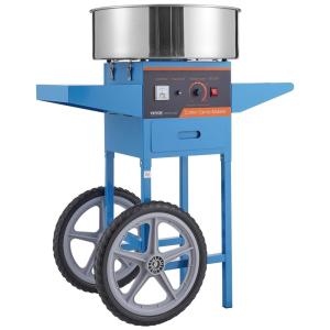 Máquina de Algodão Doce, Aço Inoxidável, 1030W, 110v, VBENLEM Cotton Candy Machine with Cart, Azul