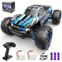 Carrinho de Controle Remoto 40 km, h Off Road com 2 Baterias Recarregáveis, QFC, Azul