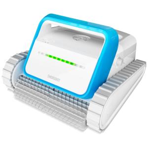 Robô Aspirador de Piscina sem Fio com Mapeamento Inteligente e Potência Sucção de 130W para Piscinas de 230m2, 110V, SMOROBOT, Branco e Azul