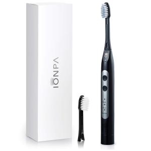 Escova dental elétrica IONIC KISS ionpa DH preta timer 3 modos filamentos extra macios sônica efeito iônico portátil 2 AAA feita no Japão