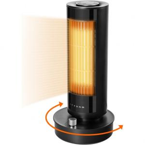 Aquecedor Elétrico Silencioso com Controle Remoto 3 Modos e Temporizador, 1000W, 110v, VIZTY, Preto