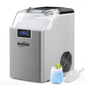 Máquina de Gelo até 19 kg em 24H Portátil com Visor LCD, 110V 220W, HUMHOLD, Prata
