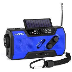 Rádio AM, FM, NOAA Manivela Solar Recarregável Lanterna e Carregador de Celular, INTIPAL MD 090