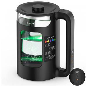 Chaleira Elétrica 1.5L com Controle de Temperatura e Proteção de Fervura, 1500W, 110v, GUALIU, Preto