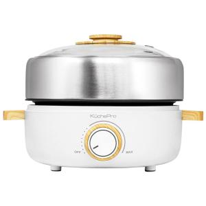 Panela Elétrica Multifuncional 2 em 1, Cpacidade 2.5L, Aço Inox, 700W, Branca, 110v, KUCHEPRO, Branco