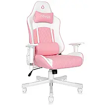 Cadeira de Escritório Gamer Ergonômica, Giratória Reclinavel, Couro Sintético, NOVIGO, Rosa
