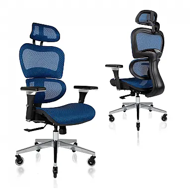 Cadeira ergonômica de escritório, azul,