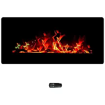HeliosHestia 34 Wide Wall Mounted Electric Fireplace, Portable Room Heater, Freestanding with Remote and Thermostat