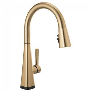 Torneira Cozinha com Tecnologia Touch20 e Pulverizador Pull Down, Delta 19802TZ-CZ-DST, Champagne Bronze