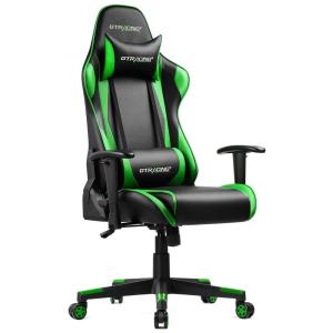 GTRACING Cadeira de Escritório Gamer Ergonômica e Ajustável com Apoio para Lombar, Verde