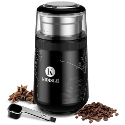 Moedor de Café Elétrico Portátil KIDISLE em Aço Inoxidável, 110V