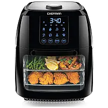 Fritadeira Elétrica 6L com Painel Digital e Função Rotisserie, 1700W, 110V - CHEFMAN, Preta
