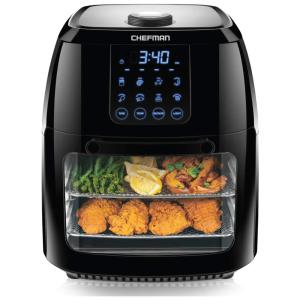 Fritadeira Elétrica 6L com Painel Digital e Função Rotisserie, 1700W, 110V - CHEFMAN, Preta