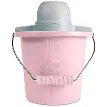 Nostalgia Sorveteira Elétrica com Capacidade de 4L e Livro de Receitas, Aço Inoxidável 110V, Rosa