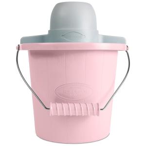 Nostalgia Sorveteira Elétrica com Capacidade de 4L e Livro de Receitas, Aço Inoxidável 110V, Rosa