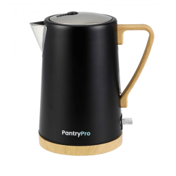 Chaleira elétrica inox PantryPro preta fosca 1,7L 1500W fervedor rápido com desligamento automático Rapid-Boil, 110V