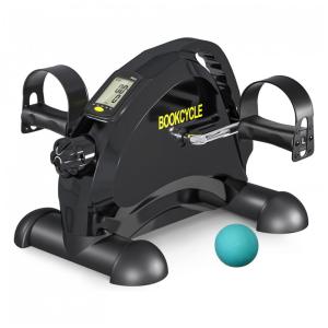 Mini Bicicleta Ergométrica Ideal Para Idosos e Treino de Braço, Perna com Painel Digital, BOOKCYCLE, Preto