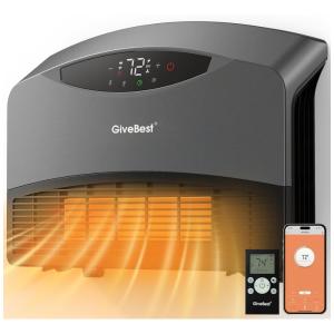 Lareira Elétrica de Embutir A45x43L com Controle Remoto e Proteção contra Superaquecimento, 110V 1500W, GiveBest, Preta