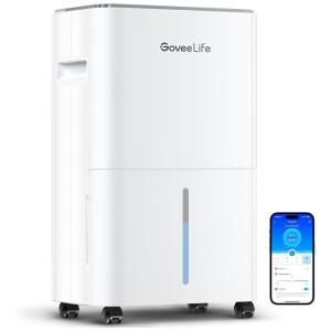 Desumidificador Inteligente 2L com Certificação Energy Star, Mangueira de Drenagem, Controle Remoto e Área 50m2, GoveeLife H7150, Branco