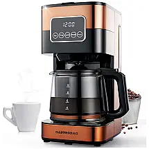 Cafeteira Programável com Jarra de Vidro 1.6L, Aço Inoxidável, 110v, GASTRORAG CM 1290C, Dourado