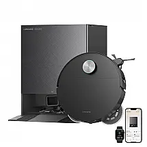 Robô Aspirador Dreame X60 Ultra Preto 35.000Pa Aspiração e Esfrega Base Multifuncional 10em1 Auto-Limpeza