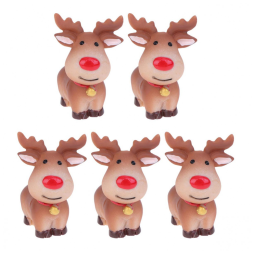Enfeites de Natal em Resina Happyyami - Conjunto com 5 Estatuetas de Veado, Trenó e Árvore de Natal,Happyyami,