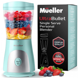 Mini Liquidificador Portátil 450mL em Aço Inoxidável, 110v, MUELLER AUSTRIA PB 2200 Turquoise, Verde