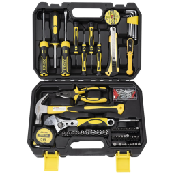 HYT128 Kit de Ferramentas com Maleta de Transporte, 128 Peças, Amarela, DOWELL, Amarelo