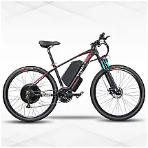 Bicicleta Elétrica 21 Velocidades com Freio a Disco e Luz Dianteira, 1000W, VFAMKY, Preto