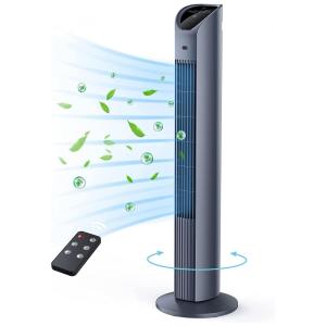 Ventilador de Torre RR com 3 Velocidades e Temporizador, 110v, RURURU, Cinza