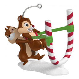 Ornamento Hallmark Keepsake 2025 Disney Chip and Dale Candy Cane Catapult, Décor Natalino Divertido para Fãs Disney