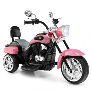 Moto Elétrica Infantil HONEY JOY a Bateria 6V 3 Rodas com Sons e Luzes, Idade Rec 3 a 5 Anos, Vermelha