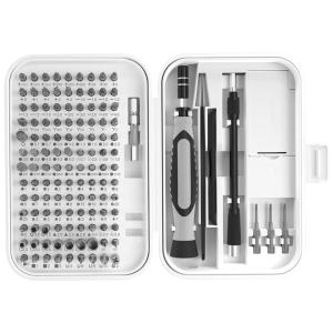 Kit de Brocas 130 Peças com Chave de Fenda Magnética e Estojo, RARTOP, Branco