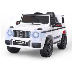METAK Carrinho, Carro Elétrico Mercedes Benz G63, 1 lugar, 6V, c, controle remoto, USB MP3, 3 km, h, 3 a 6 anos, Branco