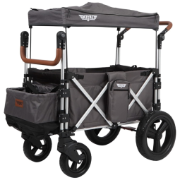 Carrinho de Passeio Vagão para 4 Crianças com Armazenamento e Cobertura, Keenz, Cinza